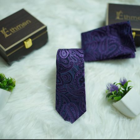 Bold Purple Paisley Microfiber Tie