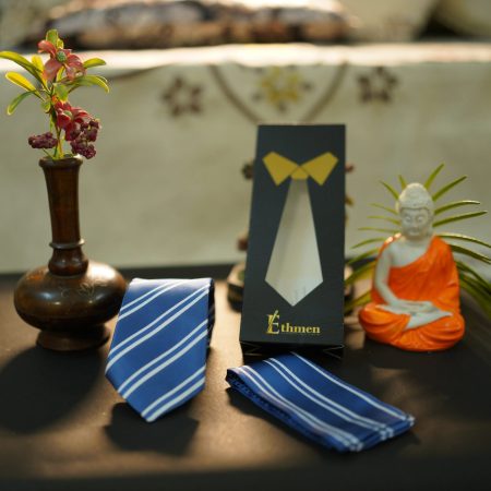 Blue Striped Microfiber Tie