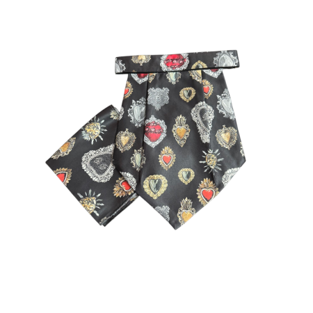Ethmen Regal Black Cravat & Pocket Square Set – Sacred Heart Edition (Copy)