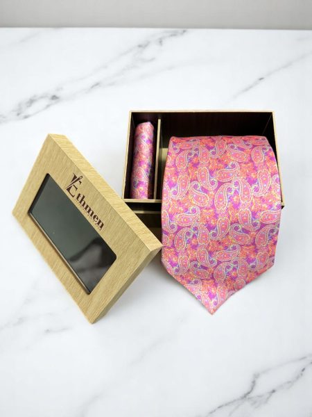Pink Iconic Digital Print Tie