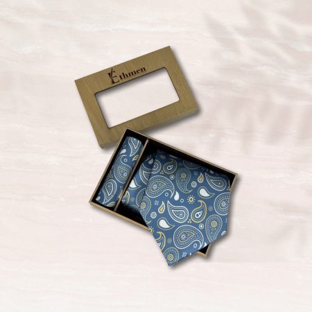 Ethmen 'Indigo Paisley' Tie and Pocket Square Set