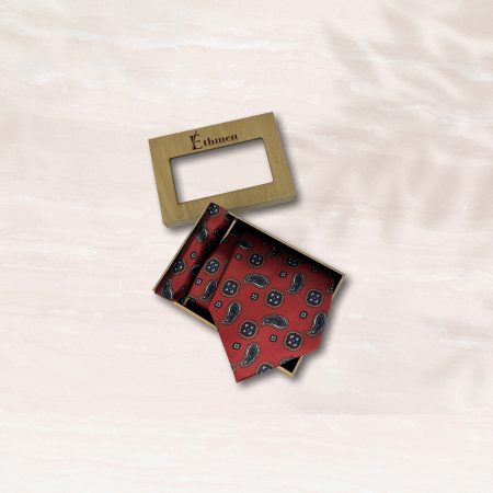 Ethmen 'Burgundy Paisley' Tie and Pocket Square Set