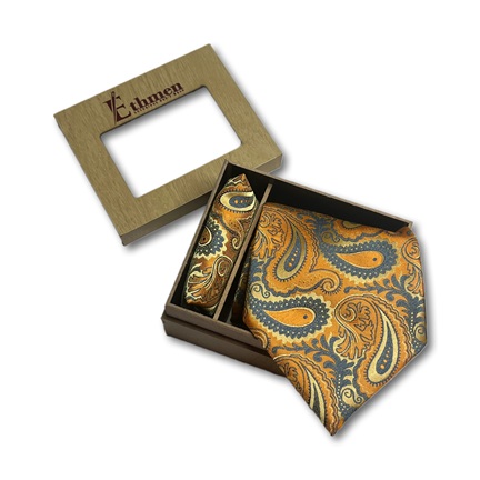 Ethmen Paisley Woven Tie and Pocket Square Gift Set